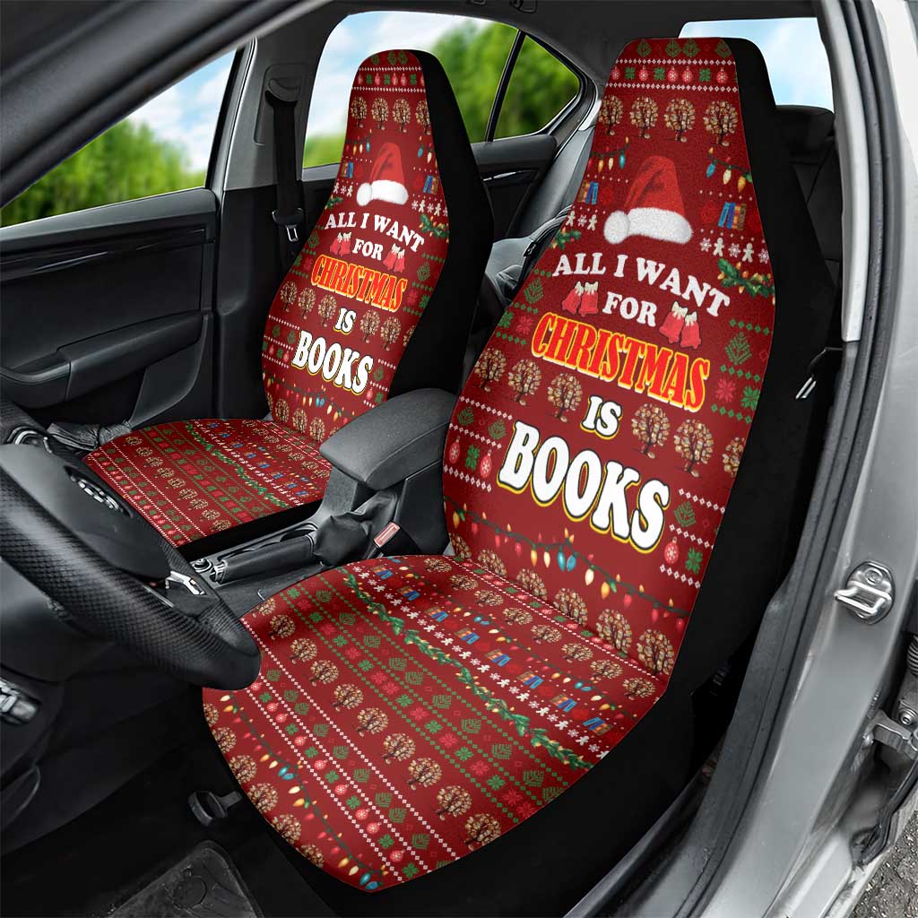 All I Want For Christmas Is Books Christmas Car Seat Cover Xmas Holiday Patterns - Wonder Print Shop