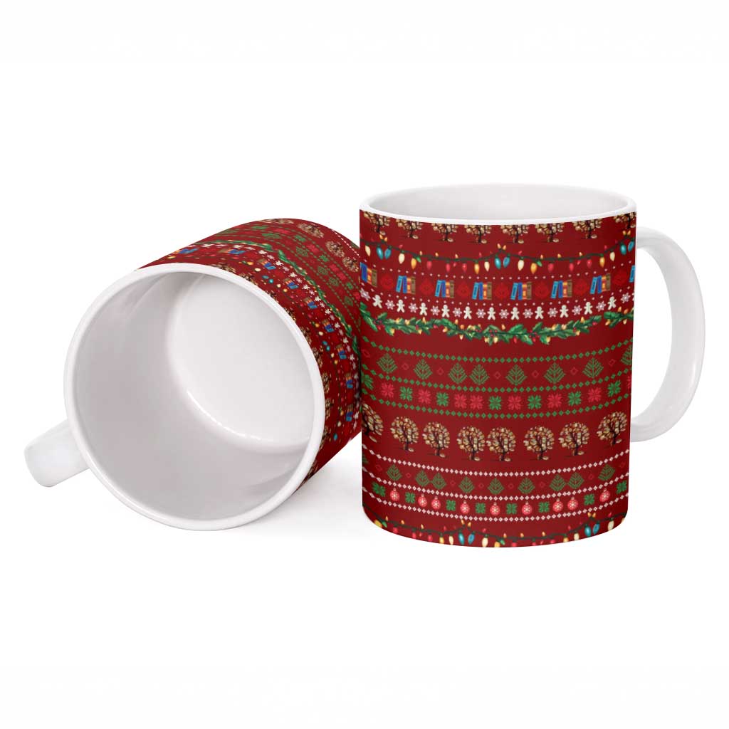 All I Want For Christmas Is Books Christmas Ceramic Mug Xmas Holiday Patterns - Wonder Print Shop