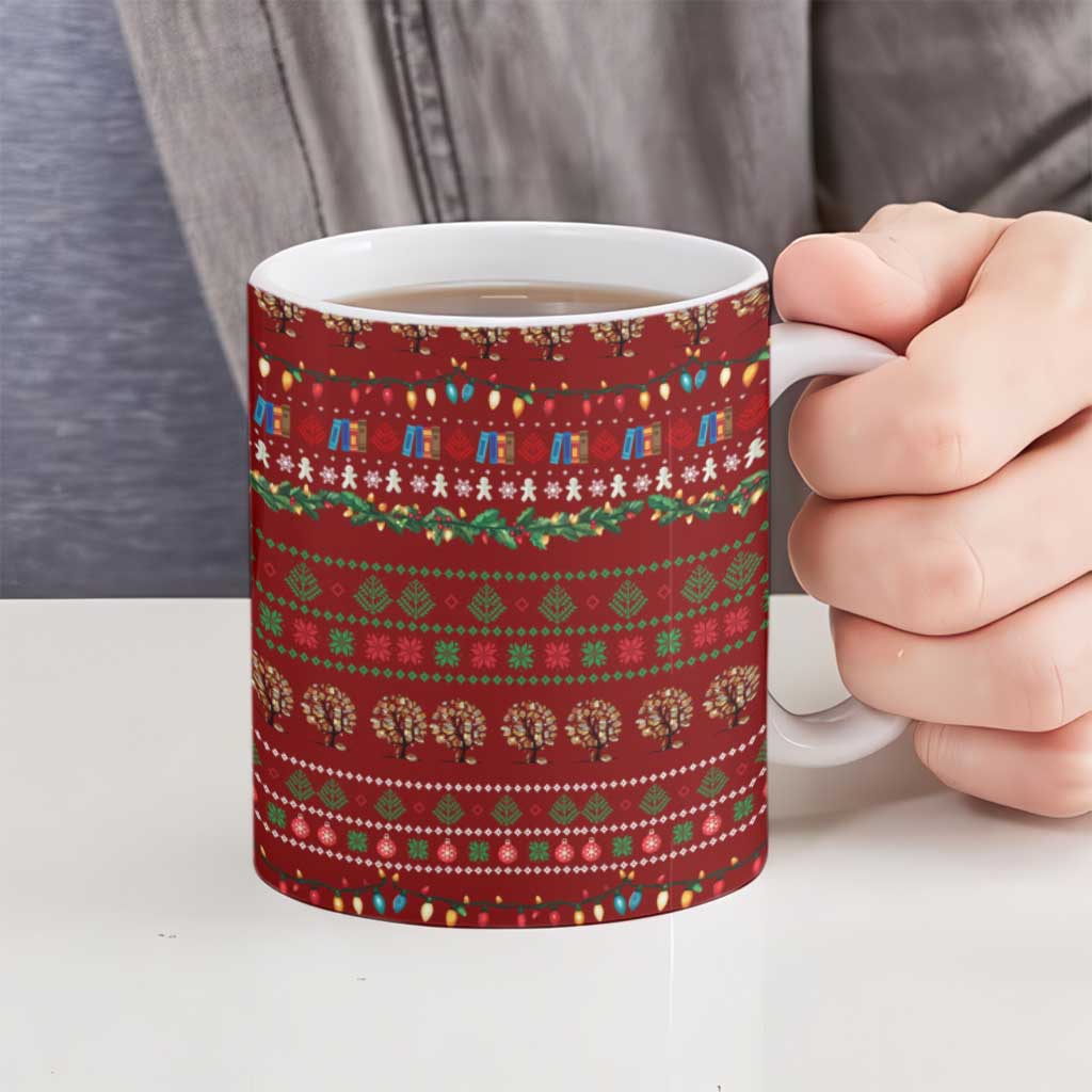 All I Want For Christmas Is Books Christmas Ceramic Mug Xmas Holiday Patterns - Wonder Print Shop