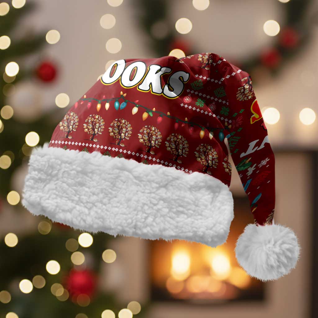 All I Want For Christmas Is Books Christmas Santa Hat Xmas Holiday Patterns - Wonder Print Shop