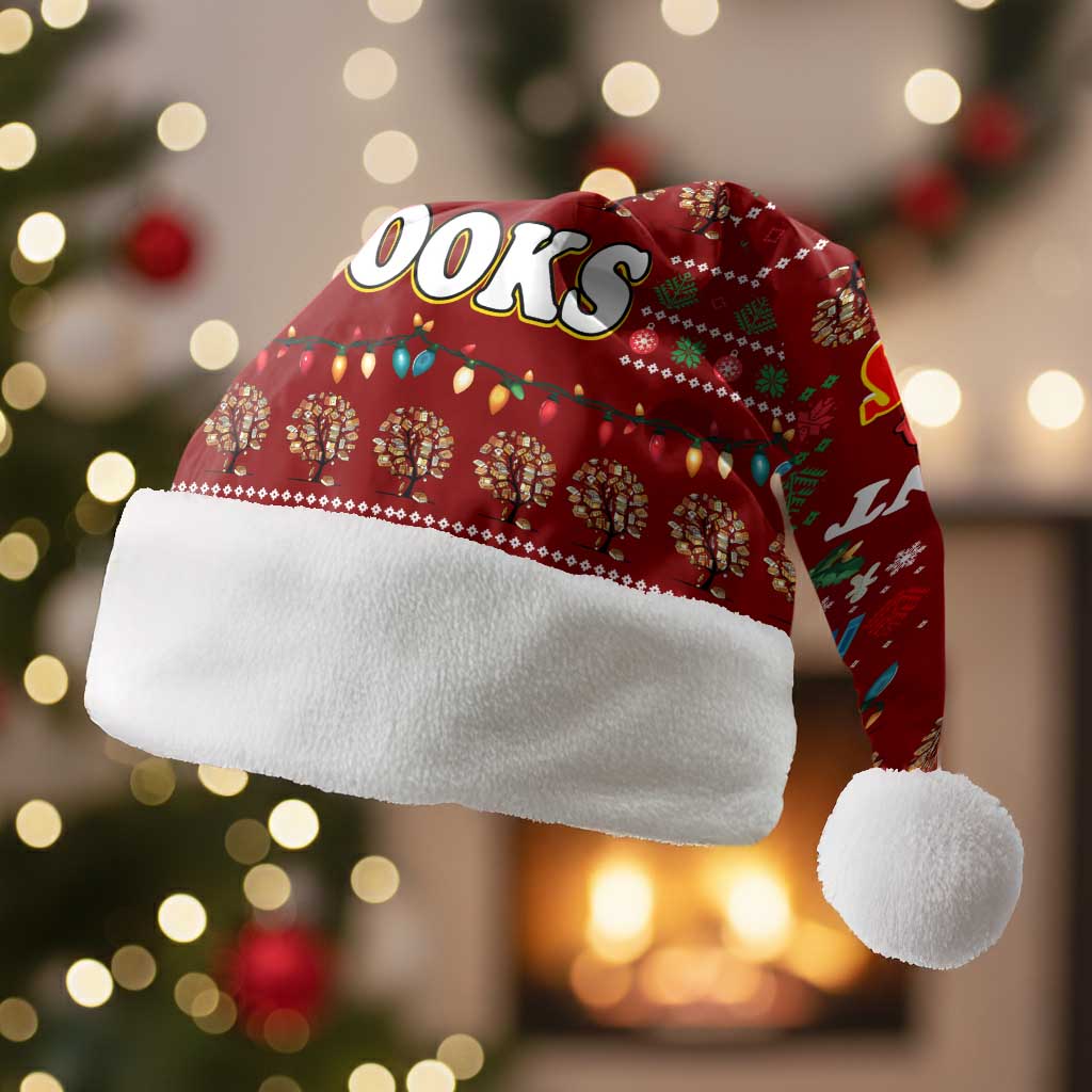 All I Want For Christmas Is Books Christmas Santa Hat Xmas Holiday Patterns - Wonder Print Shop