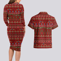 All I Want For Christmas Is Books Christmas Couples Matching Long Sleeve Bodycon Dress and Hawaiian Shirt Xmas Holiday Patterns - Wonder Print Shop