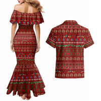All I Want For Christmas Is Books Christmas Couples Matching Mermaid Dress and Hawaiian Shirt Xmas Holiday Patterns - Wonder Print Shop