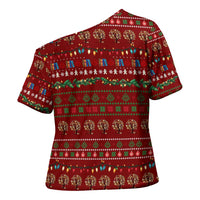 All I Want For Christmas Is Books Christmas Cross Shoulder Shirt Xmas Holiday Patterns - Wonder Print Shop