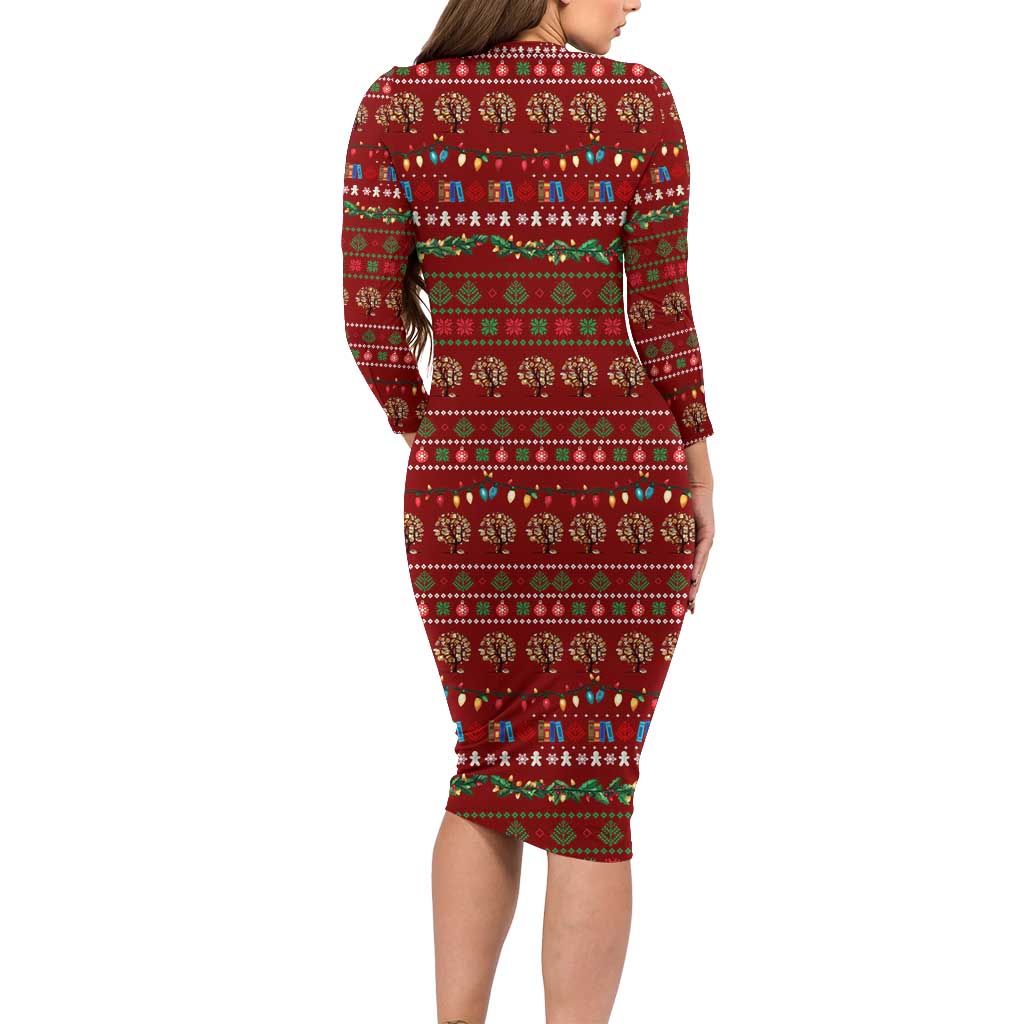 All I Want For Christmas Is Books Christmas Family Matching Long Sleeve Bodycon Dress and Hawaiian Shirt Xmas Holiday Patterns - Wonder Print Shop