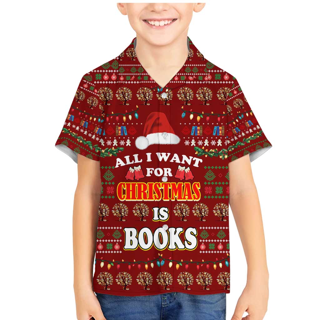 All I Want For Christmas Is Books Christmas Family Matching Mermaid Dress and Hawaiian Shirt Xmas Holiday Patterns - Wonder Print Shop