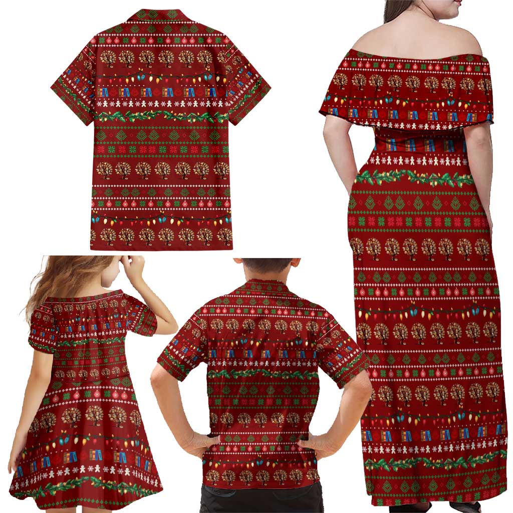 All I Want For Christmas Is Books Christmas Family Matching Off Shoulder Maxi Dress and Hawaiian Shirt Xmas Holiday Patterns - Wonder Print Shop
