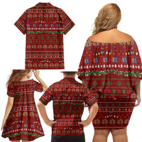 All I Want For Christmas Is Books Christmas Family Matching Off Shoulder Short Dress and Hawaiian Shirt Xmas Holiday Patterns - Wonder Print Shop