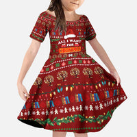 All I Want For Christmas Is Books Christmas Family Matching Short Sleeve Bodycon Dress and Hawaiian Shirt Xmas Holiday Patterns - Wonder Print Shop