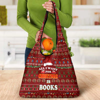 All I Want For Christmas Is Books Christmas Grocery Bag Xmas Holiday Patterns - Wonder Print Shop