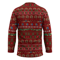 All I Want For Christmas Is Books Christmas Hockey Jersey Xmas Holiday Patterns - Wonder Print Shop