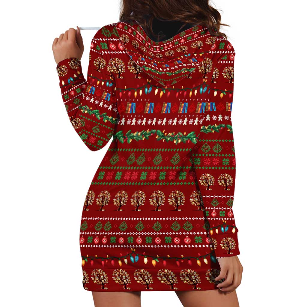 All I Want For Christmas Is Books Christmas Hoodie Dress Xmas Holiday Patterns - Wonder Print Shop