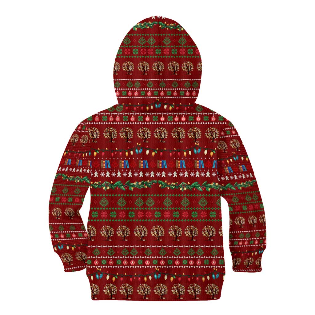 All I Want For Christmas Is Books Christmas Kid Hoodie Xmas Holiday Patterns - Wonder Print Shop