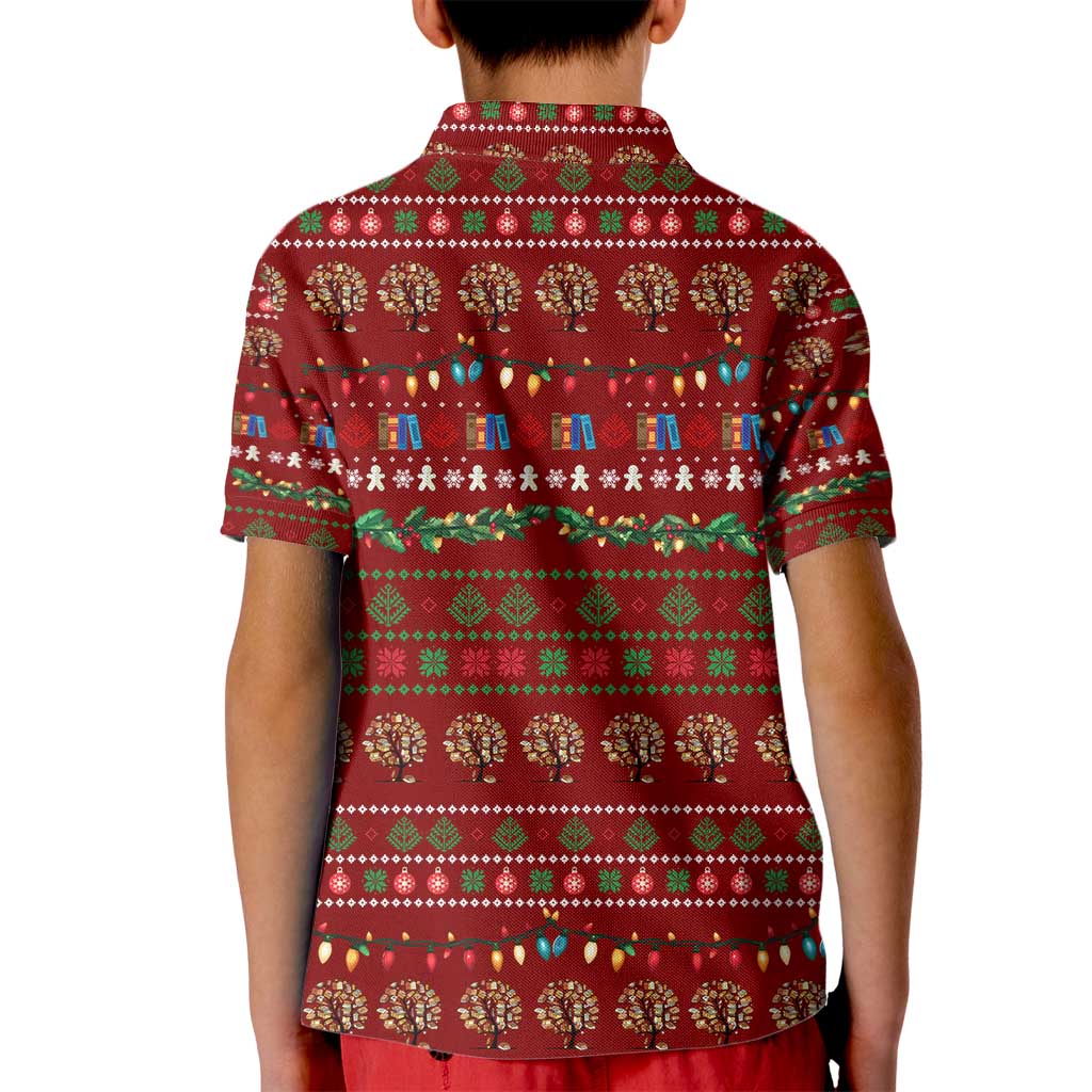 All I Want For Christmas Is Books Christmas Kid Polo Shirt Xmas Holiday Patterns - Wonder Print Shop