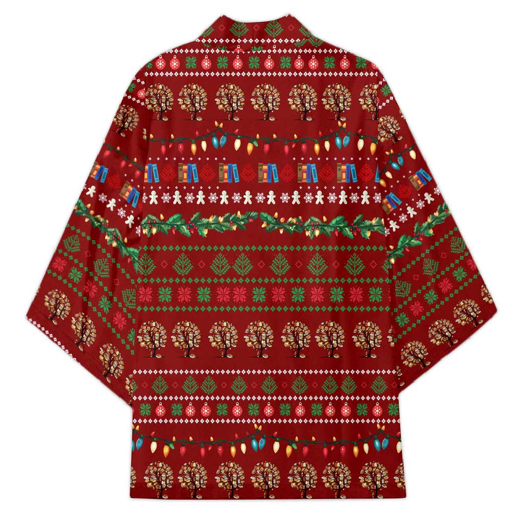 All I Want For Christmas Is Books Christmas Kimono Xmas Holiday Patterns - Wonder Print Shop