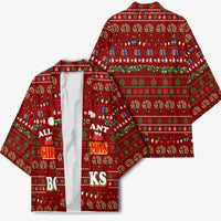 All I Want For Christmas Is Books Christmas Kimono Xmas Holiday Patterns - Wonder Print Shop