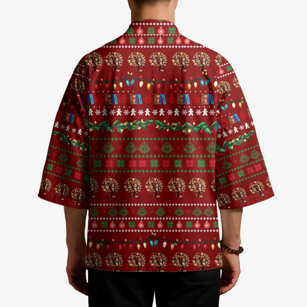 All I Want For Christmas Is Books Christmas Kimono Xmas Holiday Patterns - Wonder Print Shop