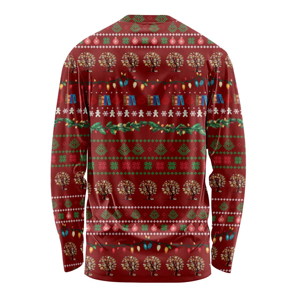 All I Want For Christmas Is Books Christmas Long Sleeve Shirt Xmas Holiday Patterns - Wonder Print Shop