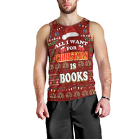 All I Want For Christmas Is Books Christmas Men Tank Top Xmas Holiday Patterns - Wonder Print Shop