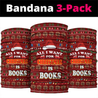 All I Want For Christmas Is Books Christmas Neck Gaiter Xmas Holiday Patterns - Wonder Print Shop