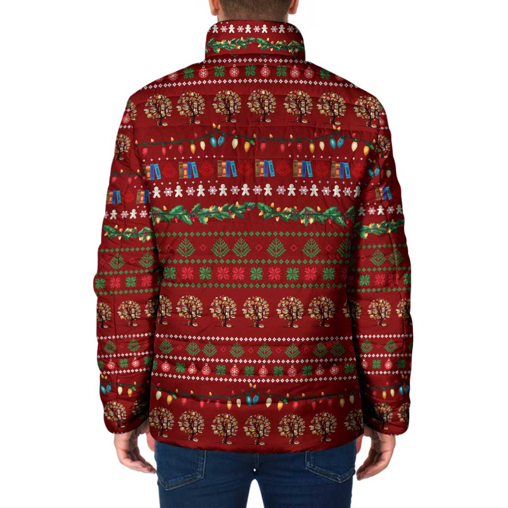 All I Want For Christmas Is Books Christmas Padded Jacket Xmas Holiday Patterns - Wonder Print Shop