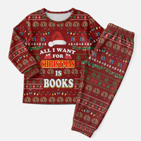 All I Want For Christmas Is Books Christmas Pajama Set Xmas Holiday Patterns - Wonder Print Shop