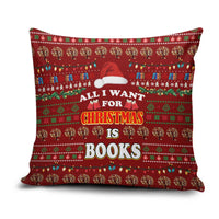 All I Want For Christmas Is Books Christmas Pillow Cover Xmas Holiday Patterns - Wonder Print Shop