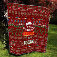 All I Want For Christmas Is Books Christmas Quilt Xmas Holiday Patterns - Wonder Print Shop