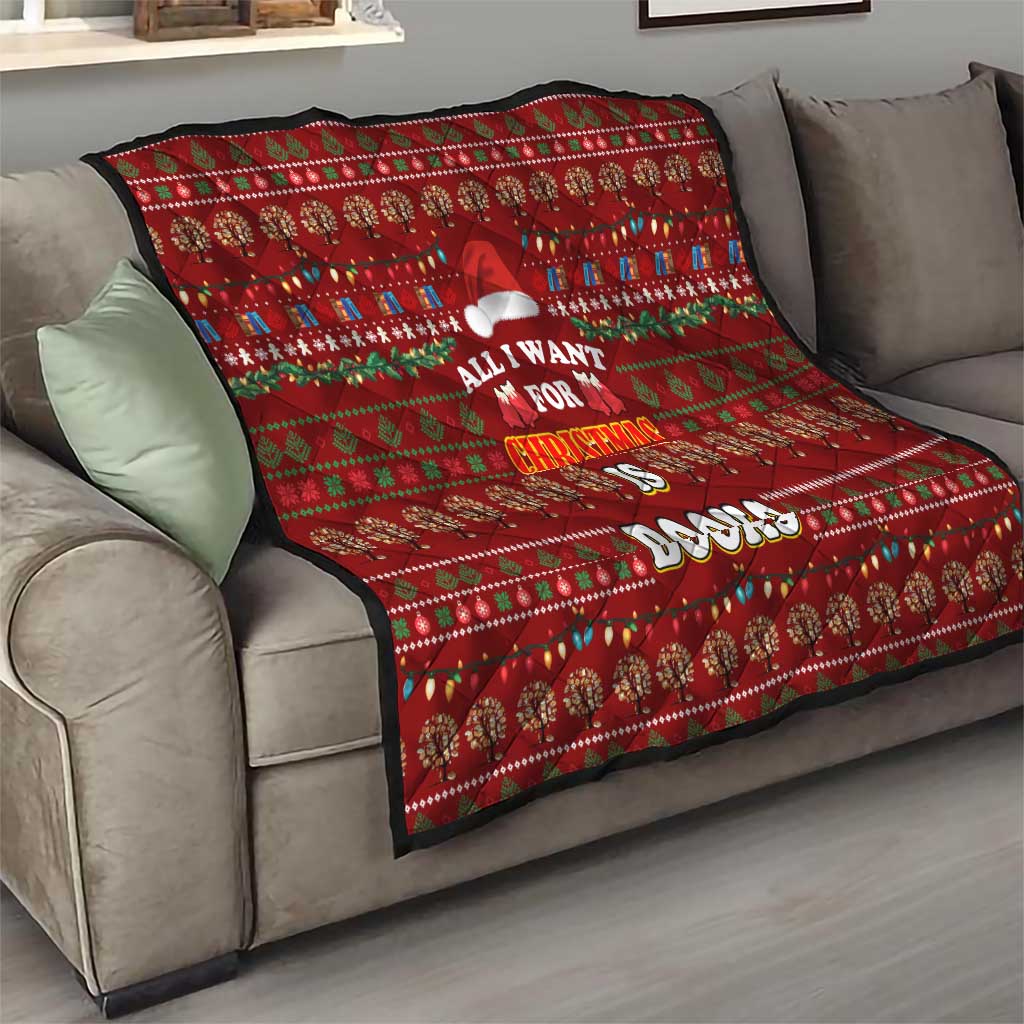 All I Want For Christmas Is Books Christmas Quilt Xmas Holiday Patterns - Wonder Print Shop