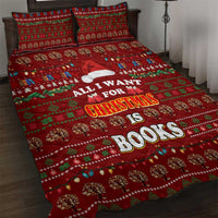 All I Want For Christmas Is Books Christmas Quilt Bed Set Xmas Holiday Patterns - Wonder Print Shop