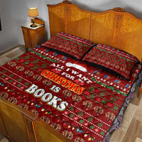 All I Want For Christmas Is Books Christmas Quilt Bed Set Xmas Holiday Patterns - Wonder Print Shop