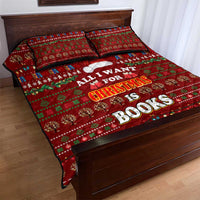 All I Want For Christmas Is Books Christmas Quilt Bed Set Xmas Holiday Patterns - Wonder Print Shop