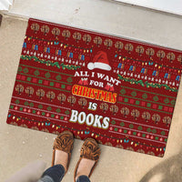 All I Want For Christmas Is Books Christmas Rubber Doormat Xmas Holiday Patterns - Wonder Print Shop