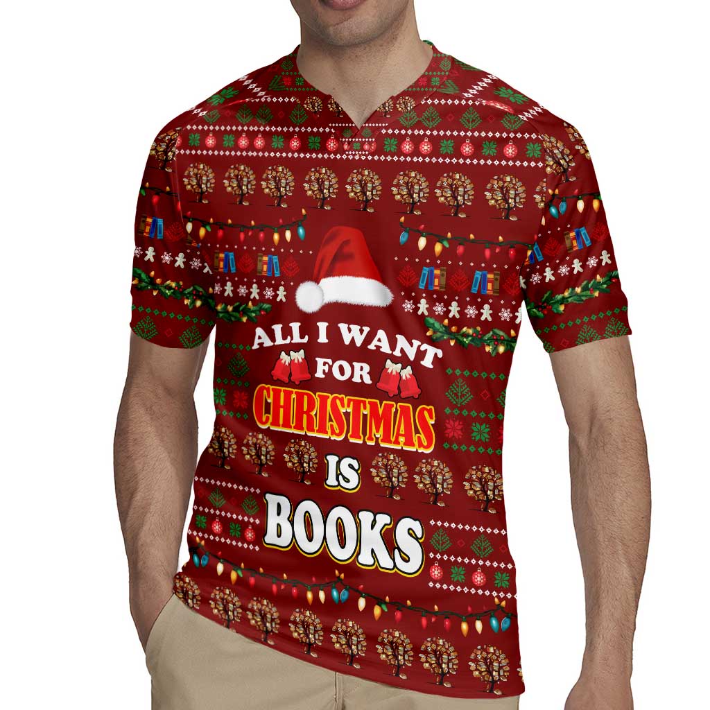 All I Want For Christmas Is Books Christmas Rugby Jersey Xmas Holiday Patterns - Wonder Print Shop
