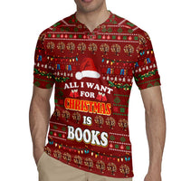 All I Want For Christmas Is Books Christmas Rugby Jersey Xmas Holiday Patterns - Wonder Print Shop