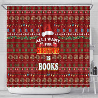 All I Want For Christmas Is Books Christmas Shower Curtain Xmas Holiday Patterns - Wonder Print Shop
