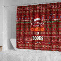 All I Want For Christmas Is Books Christmas Shower Curtain Xmas Holiday Patterns - Wonder Print Shop