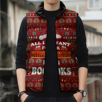 All I Want For Christmas Is Books Christmas Sleeveless Puffer Jacket Xmas Holiday Patterns - Wonder Print Shop