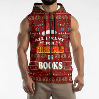 All I Want For Christmas Is Books Christmas Sleeveless Zip Hoodie Xmas Holiday Patterns - Wonder Print Shop