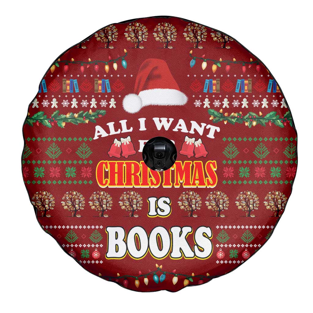 All I Want For Christmas Is Books Christmas Spare Tire Cover Xmas Holiday Patterns - Wonder Print Shop