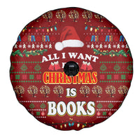 All I Want For Christmas Is Books Christmas Spare Tire Cover Xmas Holiday Patterns - Wonder Print Shop