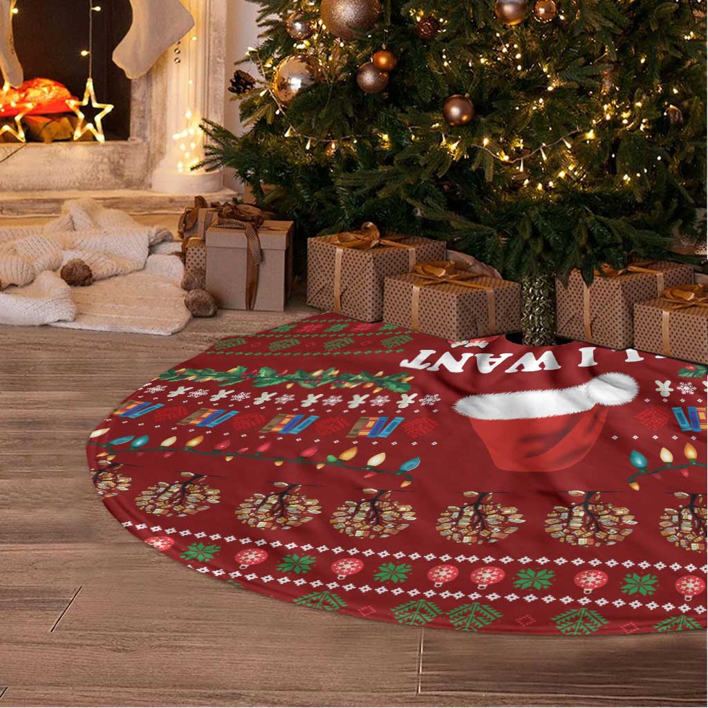 All I Want For Christmas Is Books Christmas Tree Skirt Xmas Holiday Patterns - Wonder Print Shop