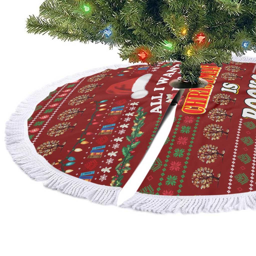All I Want For Christmas Is Books Christmas Tree Skirt Xmas Holiday Patterns - Wonder Print Shop