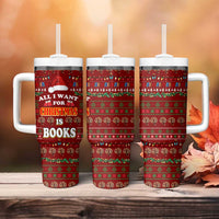 All I Want For Christmas Is Books Christmas Tumbler With Handle Xmas Holiday Patterns - Wonder Print Shop