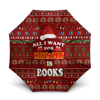 All I Want For Christmas Is Books Christmas Umbrella Xmas Holiday Patterns - Wonder Print Shop