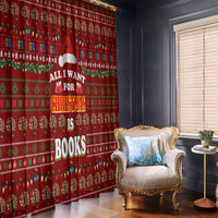 All I Want For Christmas Is Books Christmas Window Curtain Xmas Holiday Patterns - Wonder Print Shop