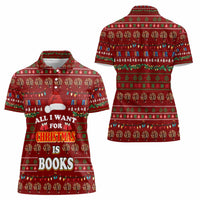 All I Want For Christmas Is Books Christmas Women Polo Shirt Xmas Holiday Patterns - Wonder Print Shop