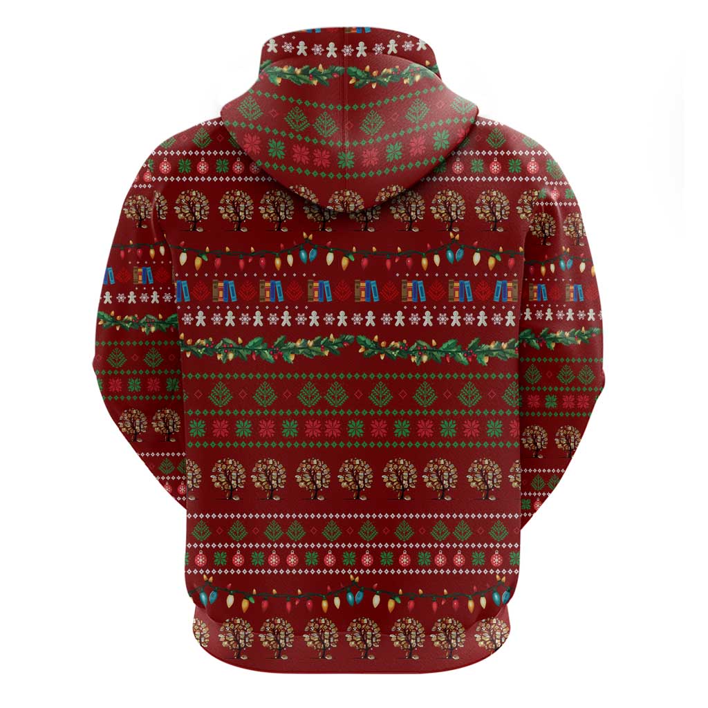 All I Want For Christmas Is Books Christmas Zip Hoodie Xmas Holiday Patterns - Wonder Print Shop