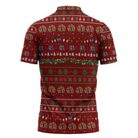 All I Want For Christmas Is Books Christmas Zipper Polo Shirt Xmas Holiday Patterns - Wonder Print Shop
