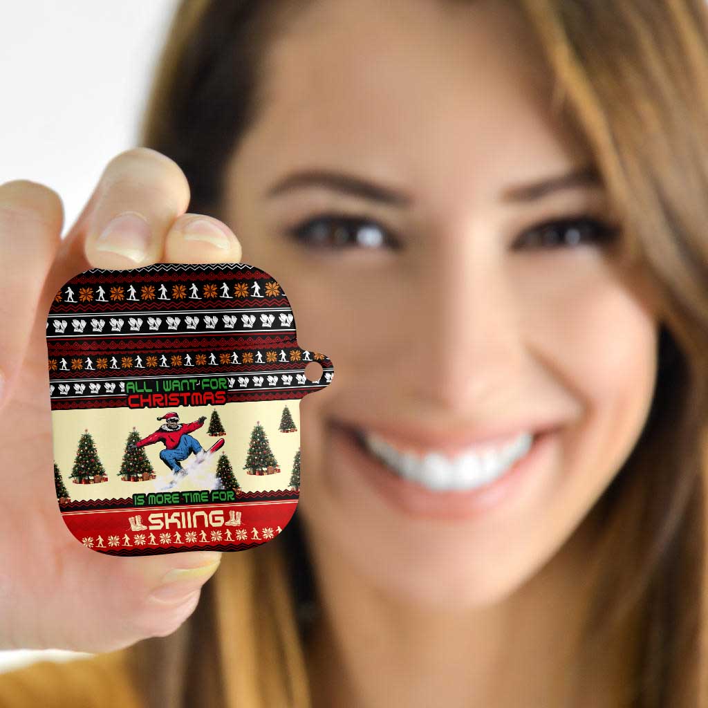 All I Want For Christmas Is Skiing Christmas AirPods Case Xmas Holiday Patterns - Wonder Print Shop